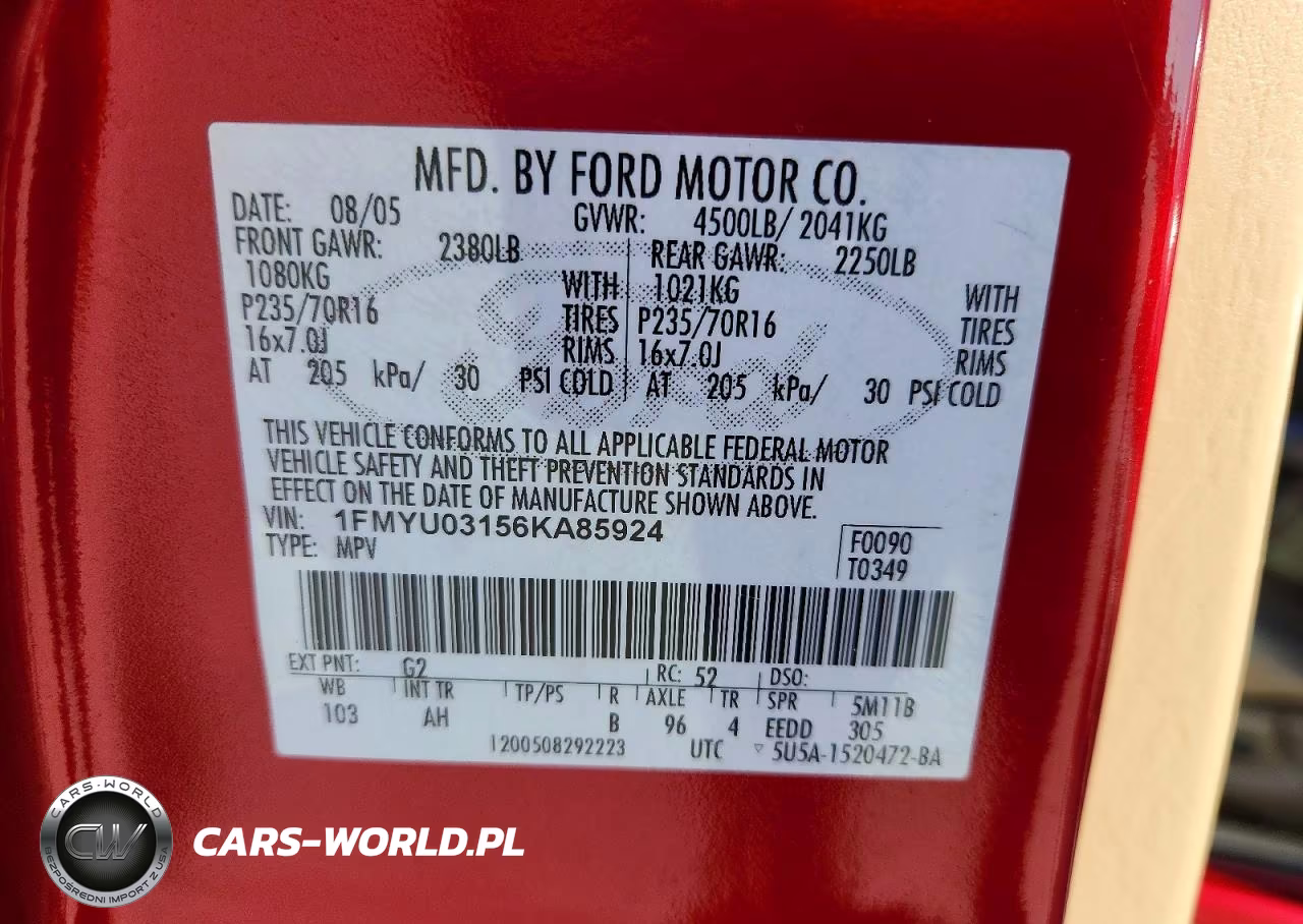 2006 Ford Escape Xlt VIN:1FMYU03156KA85924 - 13