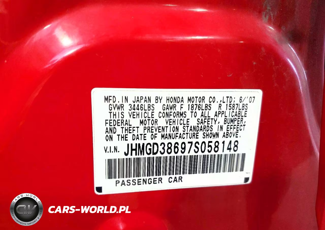 2007 Honda Fit S VIN:JHMGD38697S058148 - 12