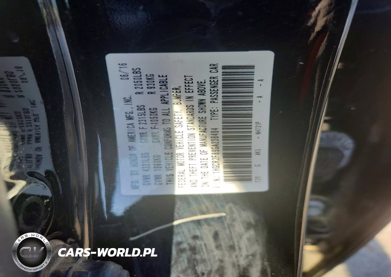2020 Honda Accord Exl VIN:1HGCR2F89GA238494 - 12