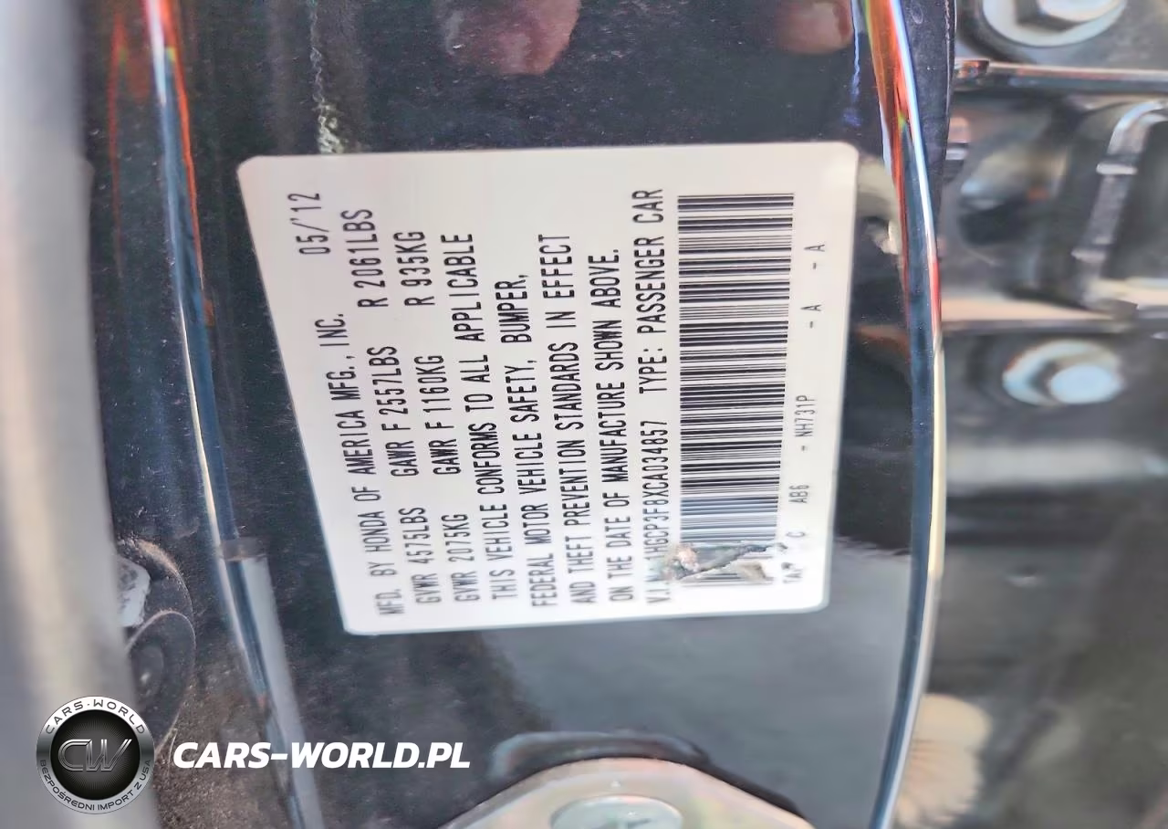 2012 Honda Accord Exl VIN:1HGCP3F8XCA034857 - 13