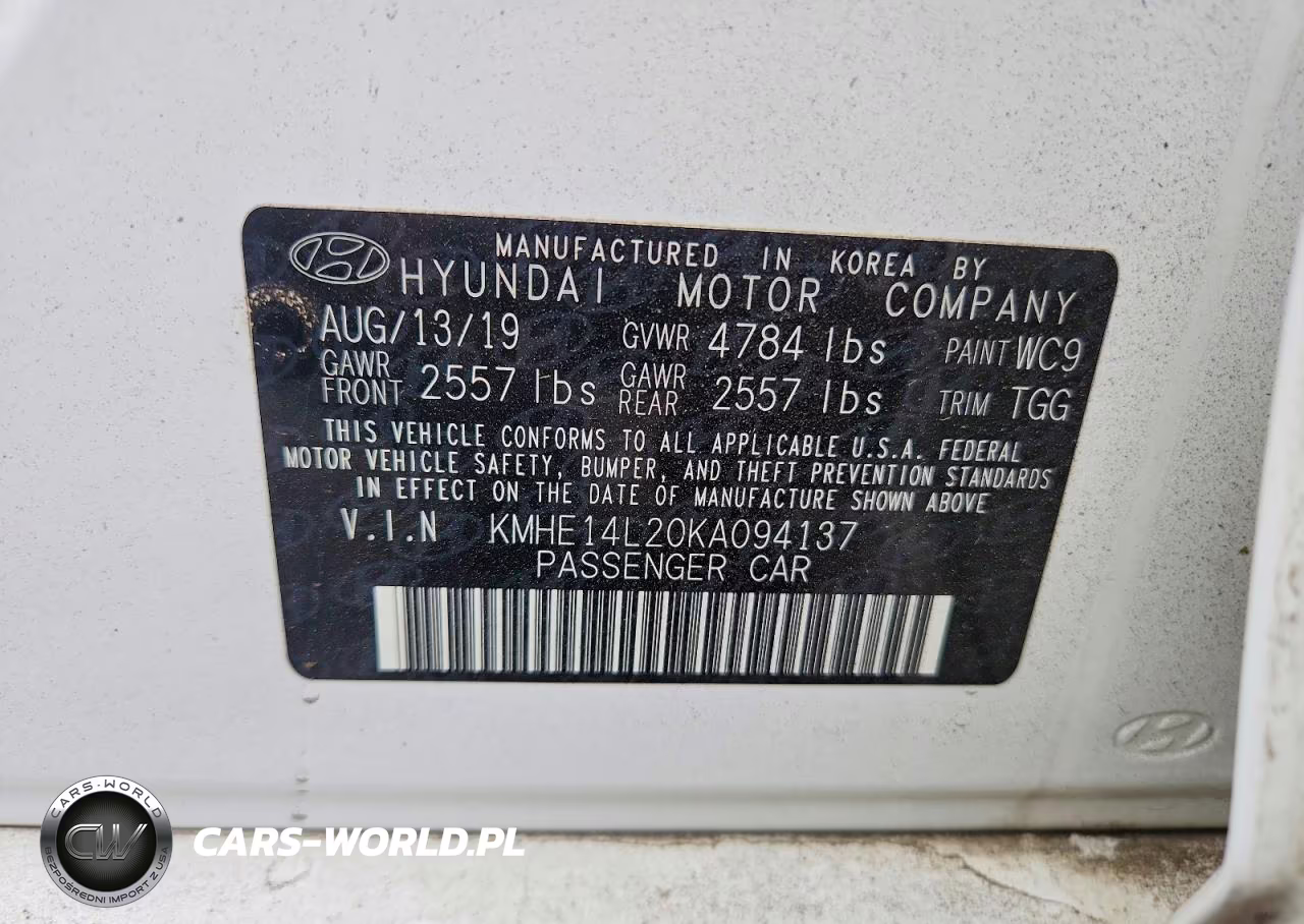 2019 Hyundai Sonata Plug-In Hybrid VIN:KMHE14L20KA094137 - 12