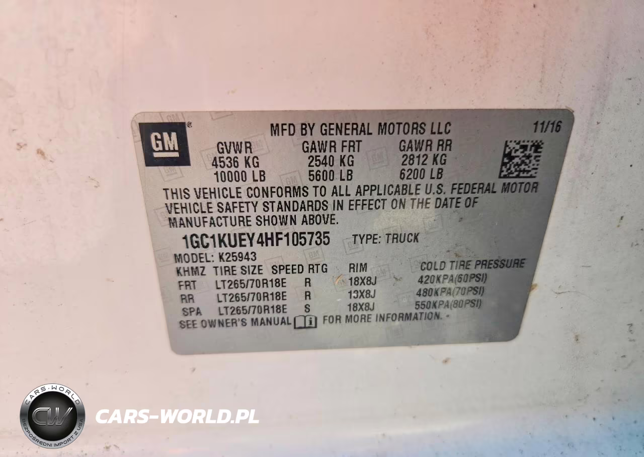 2017 Chevrolet Silverado K2500 Heavy Duty VIN:1GC1KUEY4HF105735 - 12