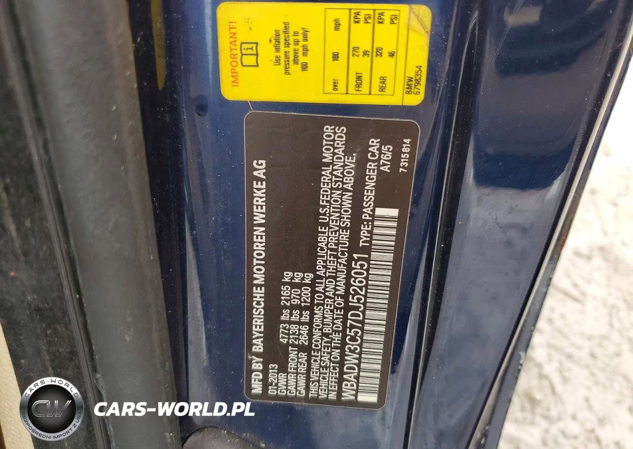2013 BMW 328 I VIN:WBADW3C57DJ526051 - 13