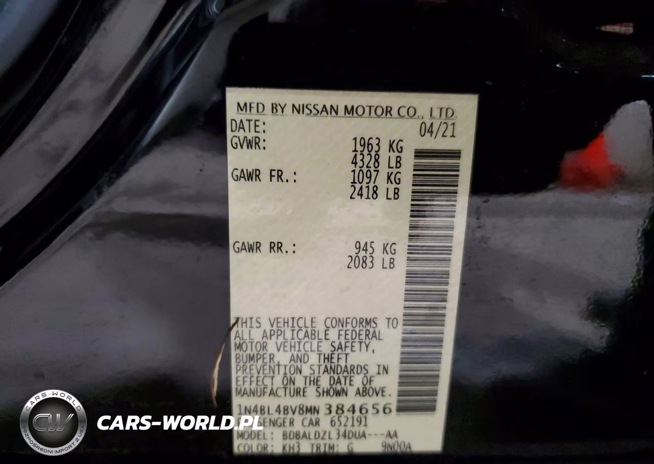 2021 Nissan Altima S VIN:1N4BL4BV8MN384656 - 12
