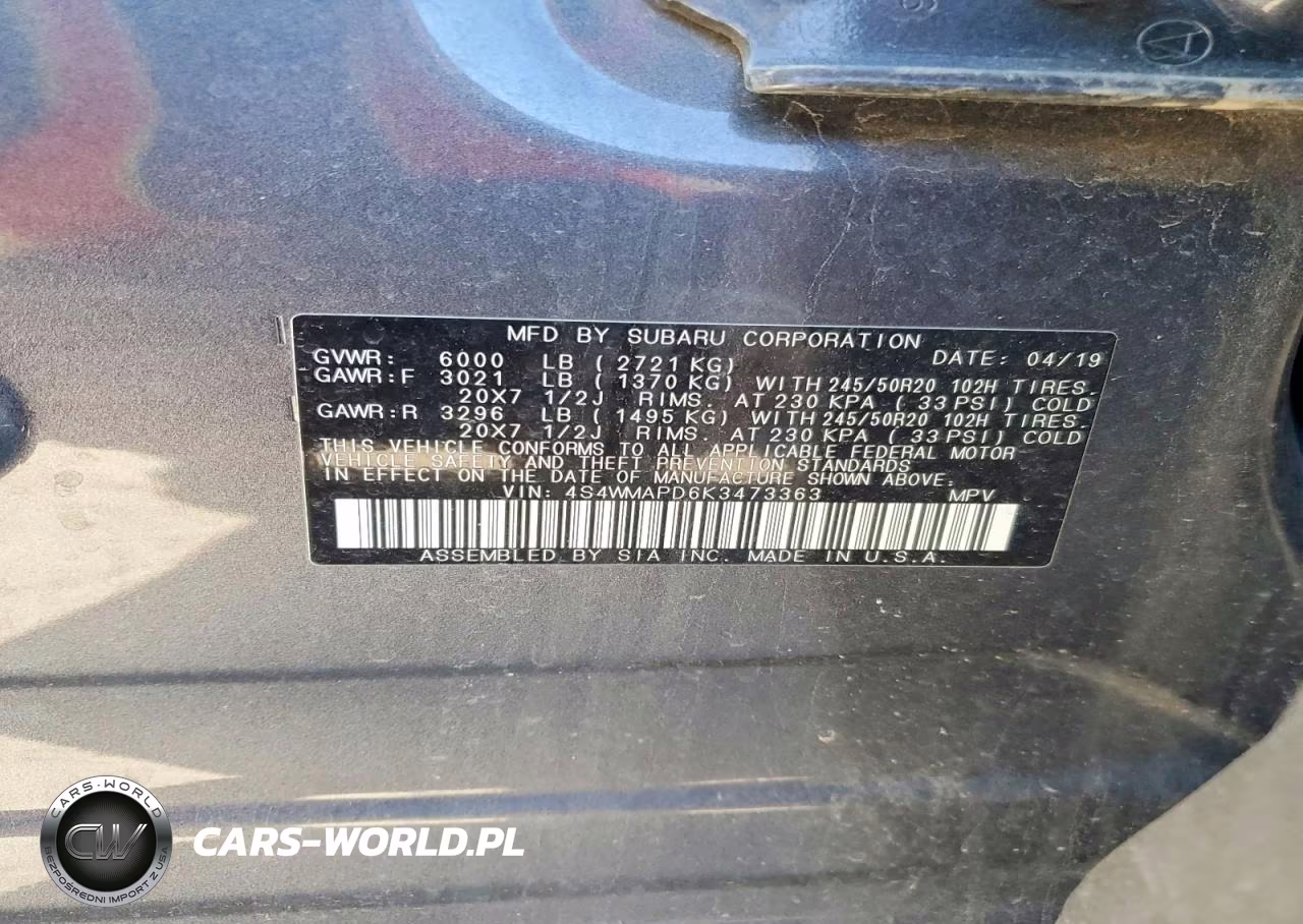 2019 Subaru Ascent Limited VIN:4S4WMAPD6K3473363 - 13