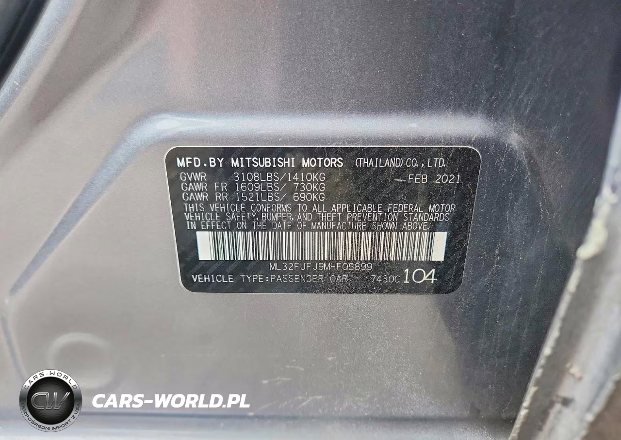 2021 Mitsubishi Mirage G4 Es VIN:ML32FUFJ9MHF05899 - 13