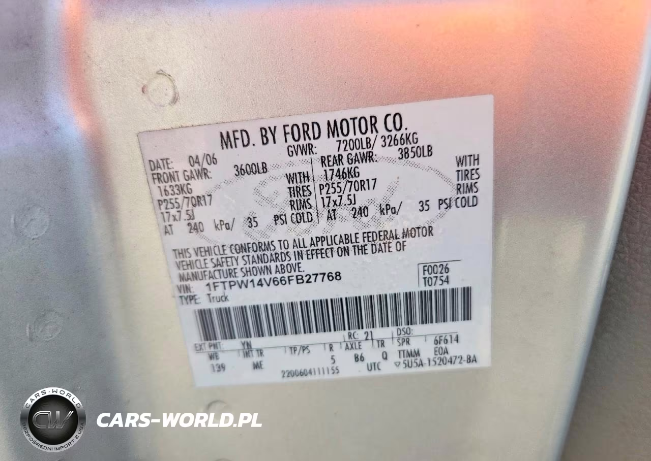 2006 Ford F150 Supercrew VIN:1FTPW14V66FB27768 - 12