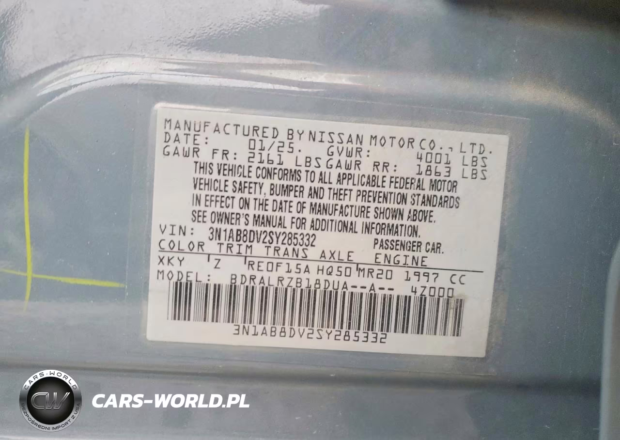 2025 Nissan Sentra Sr VIN:3N1AB8DV2SY285332 - 12