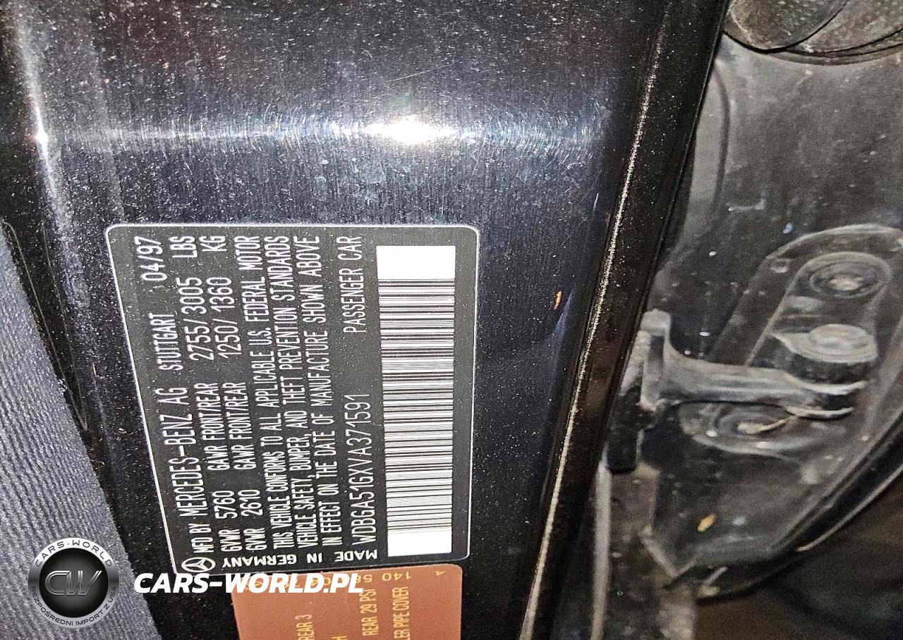 1997 Mercedes-Benz S 500 VIN:WDBGA51GXVA371591 - 12