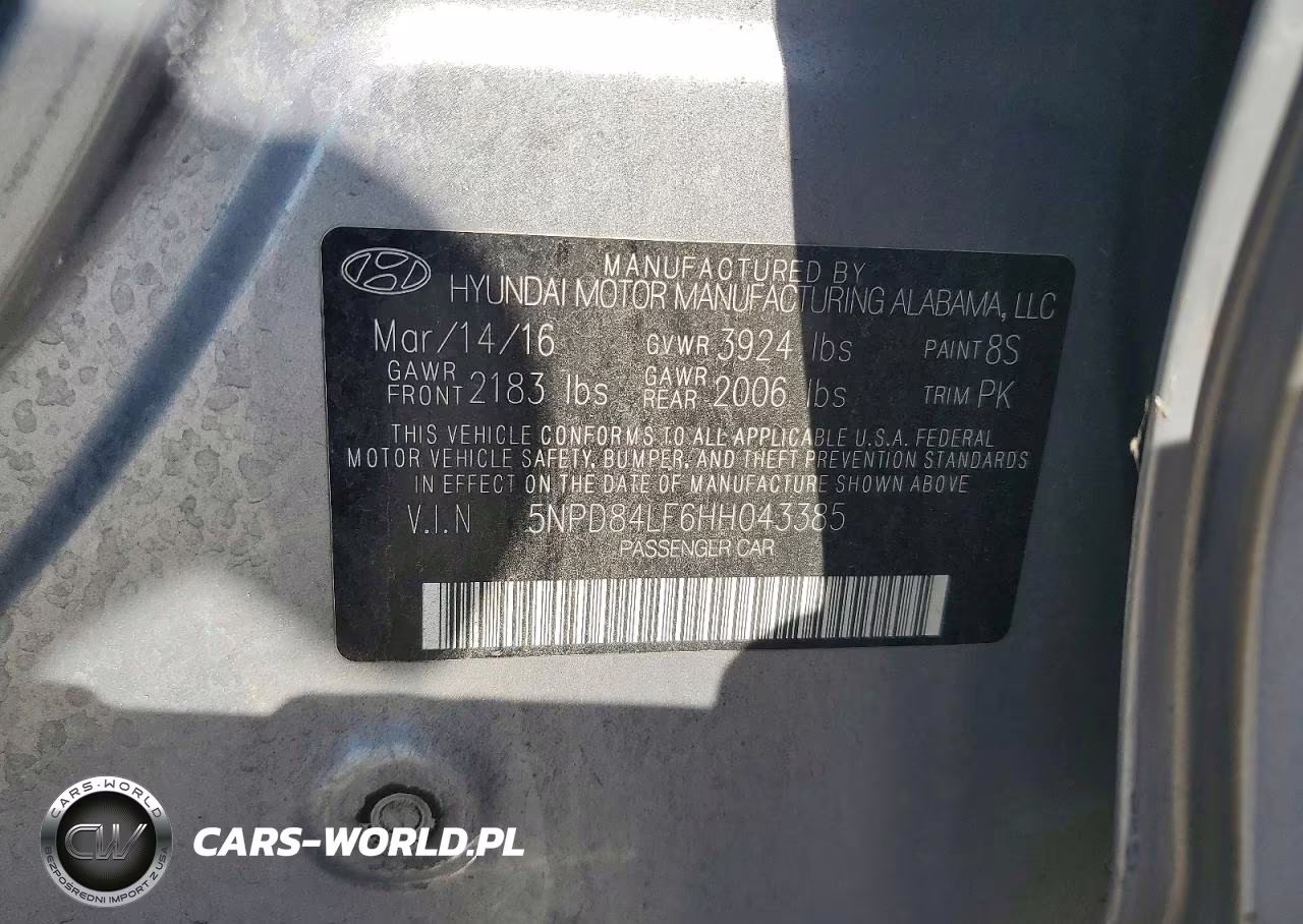 2017 Hyundai Elantra Se VIN:5NPD84LF6HH043385 - 12