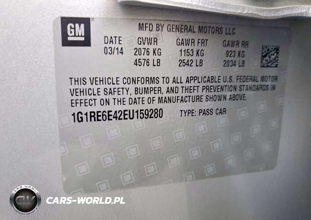 2014 Chevrolet Volt VIN:1G1RE6E42EU159280 - 12