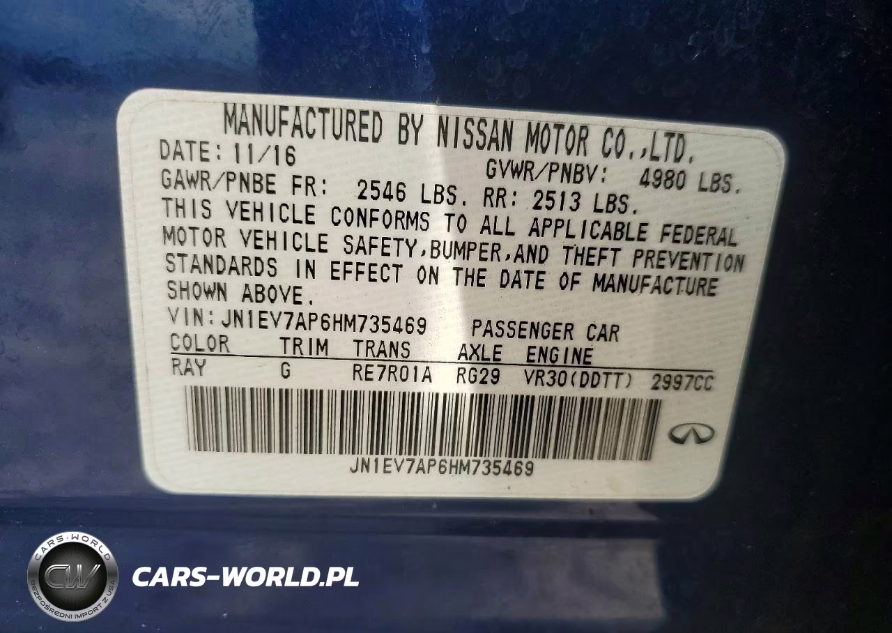 2017 Infiniti Q50 3.0T Sport VIN:JN1EV7AP6HM735469 - 13