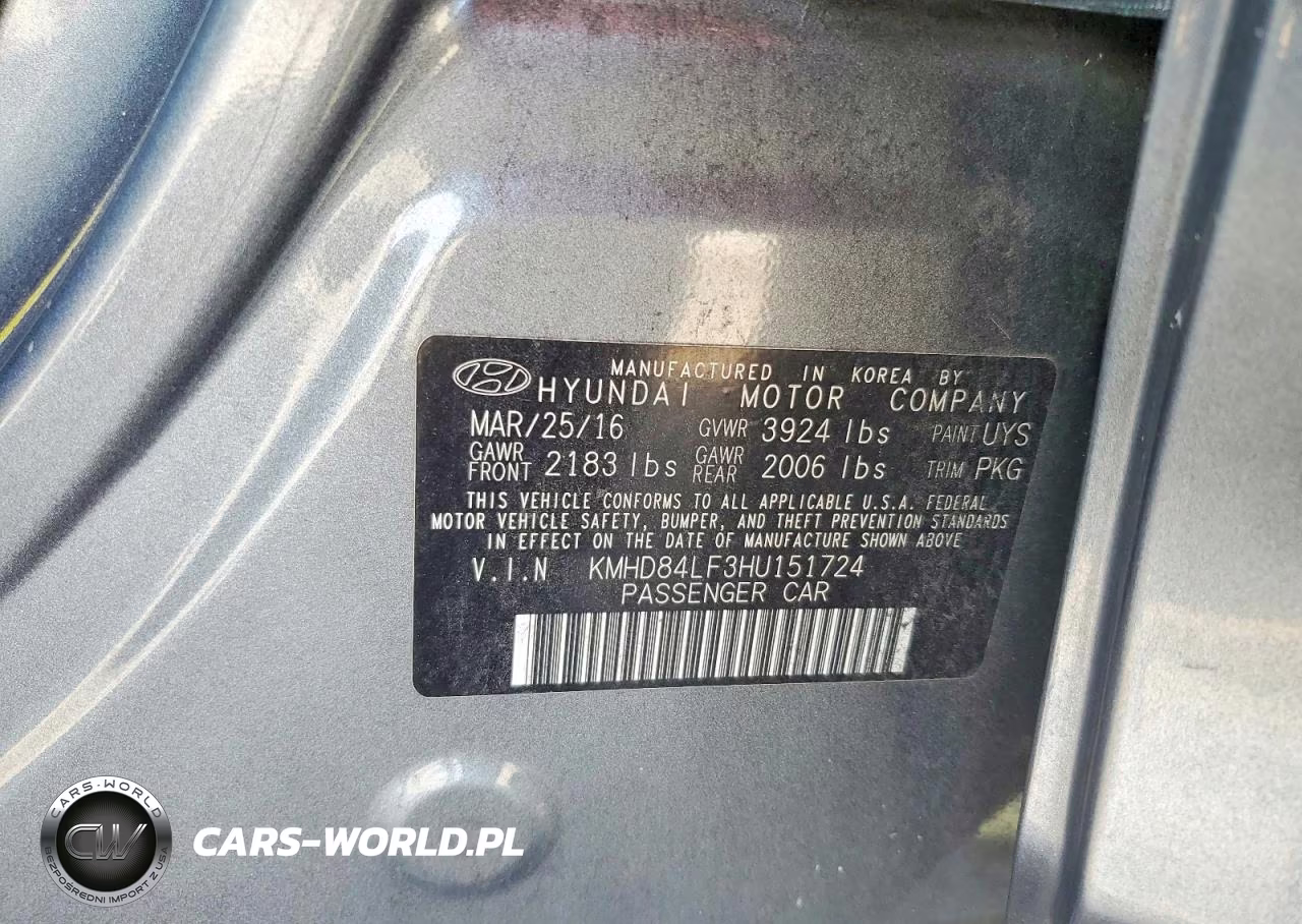 2017 Hyundai Elantra Se VIN:KMHD84LF3HU151724 - 13