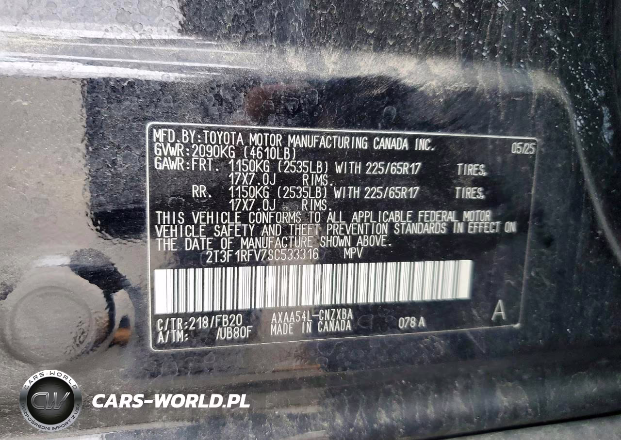 2025 Toyota Rav4 Le VIN:2T3F1RFV7SC533316 - 13