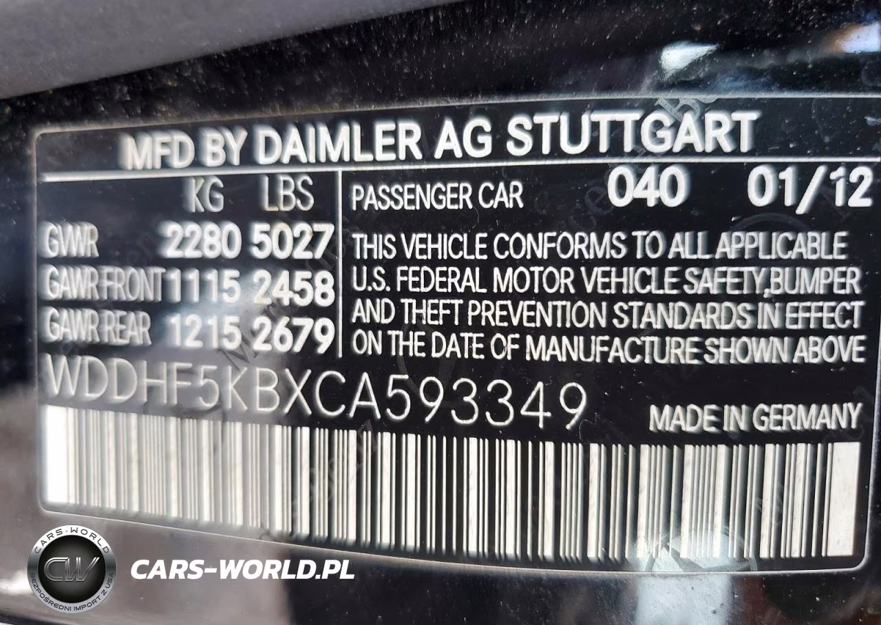 2012 Mercedes-Benz E 350 VIN:WDDHF5KBXCA593349 - 12