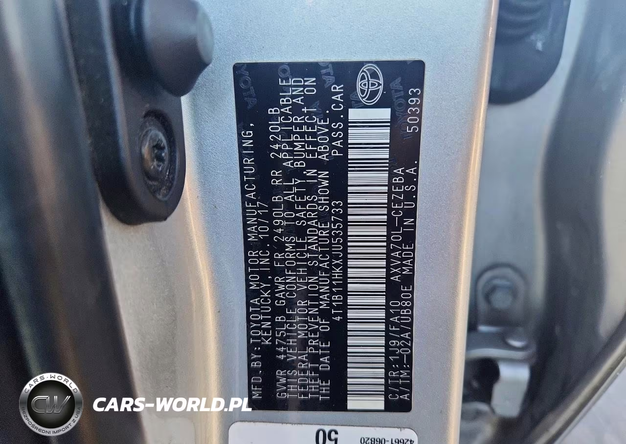 2018 Toyota Camry L VIN:4T1B11HKXJU535733 - 12