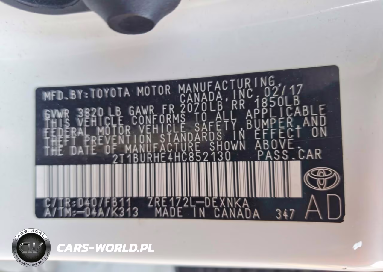 2017 Toyota Corolla Le VIN:2T1BURHE4HC852130 - 12