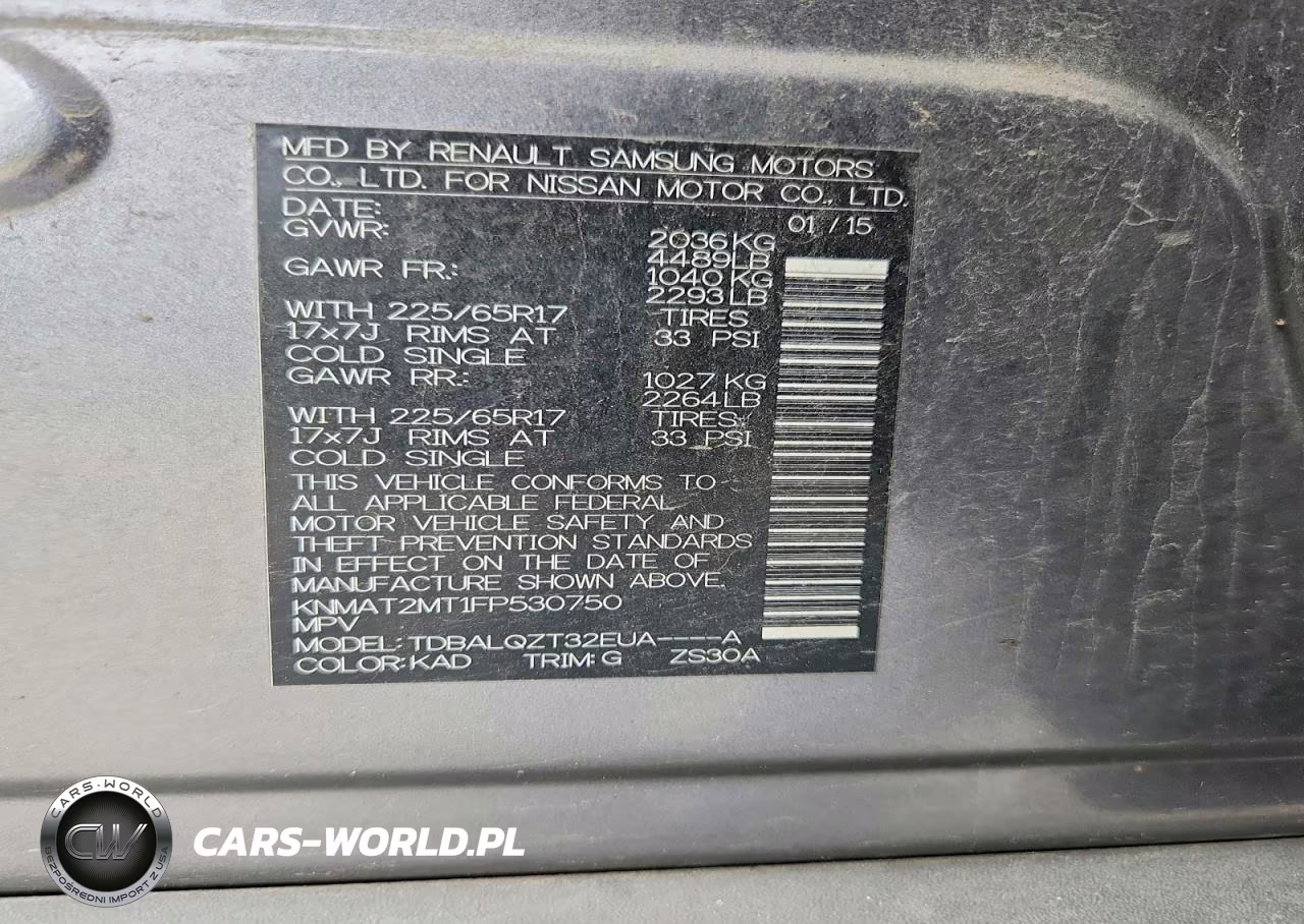 2015 Nissan Rogue Sv VIN:KNMAT2MT1FP530750 - 14