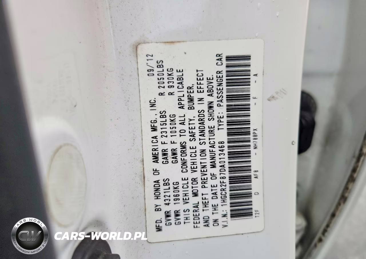 2013 Honda Accord Exl VIN:1HGCR2F87DA013468 - 13