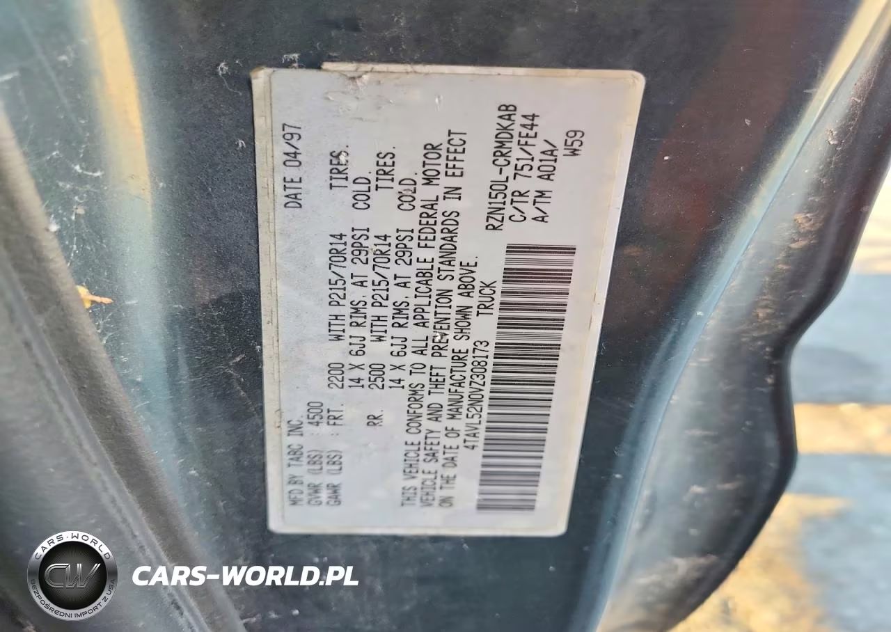 1997 Toyota Tacoma Base VIN:4TAVL52N0VZ308173 - 12