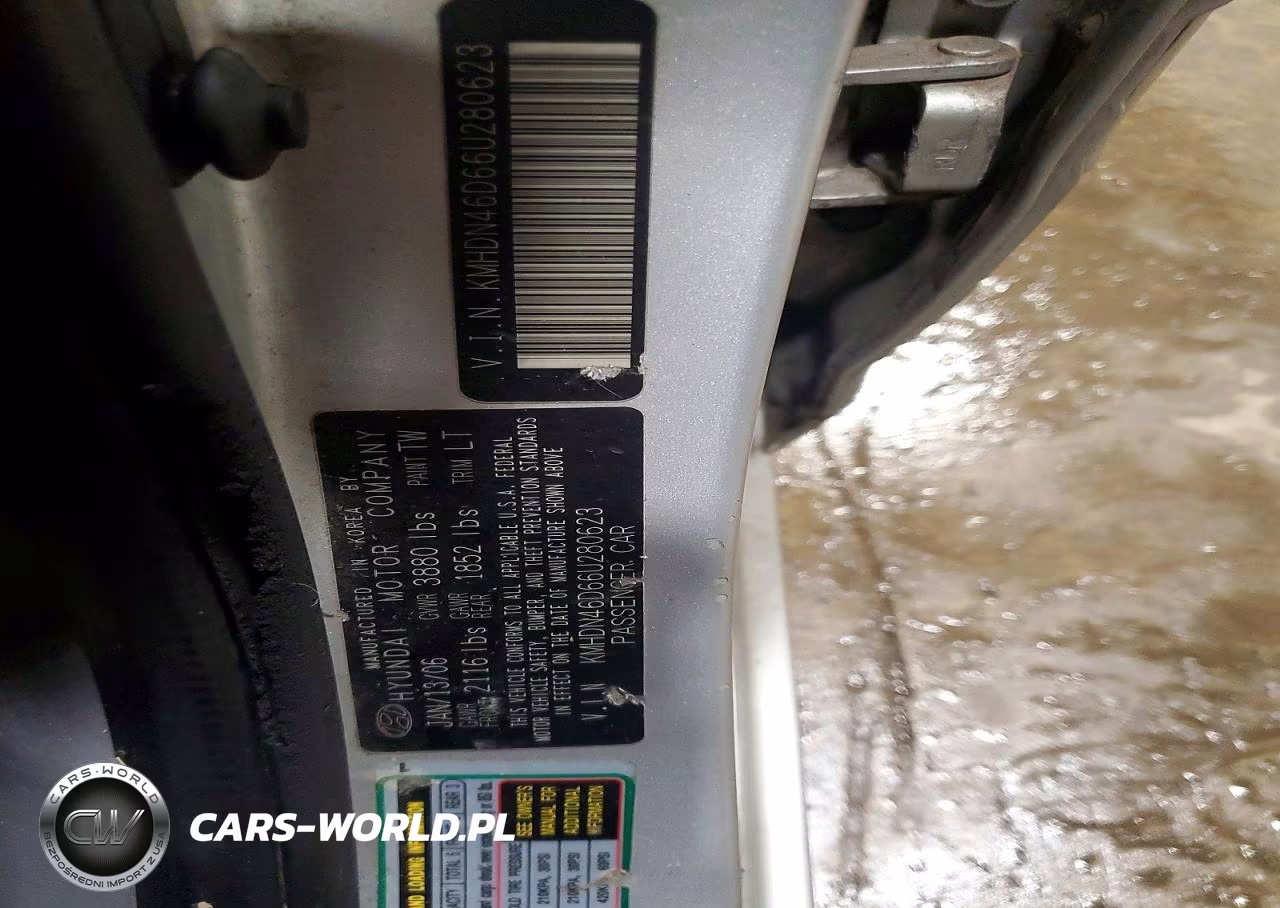 2006 Hyundai Elantra Gls VIN:KMHDN46D66U280623 - 13