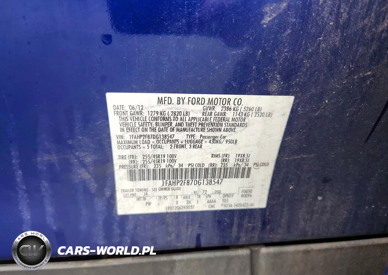 2013 Ford Taurus Limited VIN:1FAHP2F87DG138547 - 13