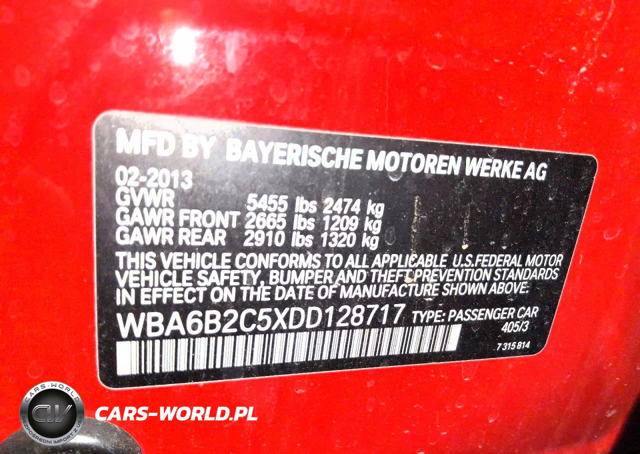 2013 BMW 650 I VIN:WBA6B2C5XDD128717 - 12