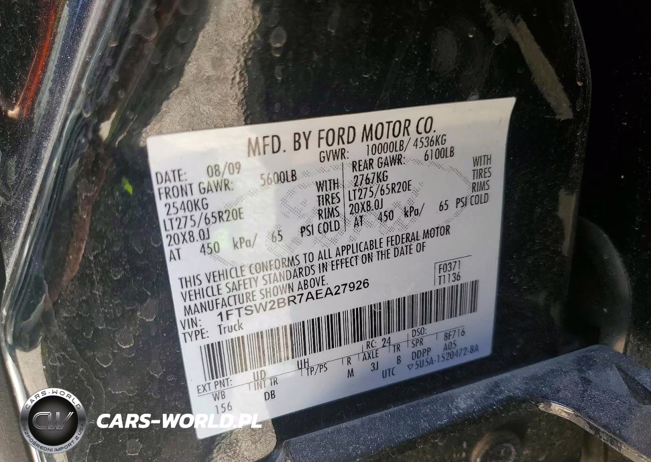 2010 Ford F250 Super Duty VIN:1FTSW2BR7AEA27926 - 12