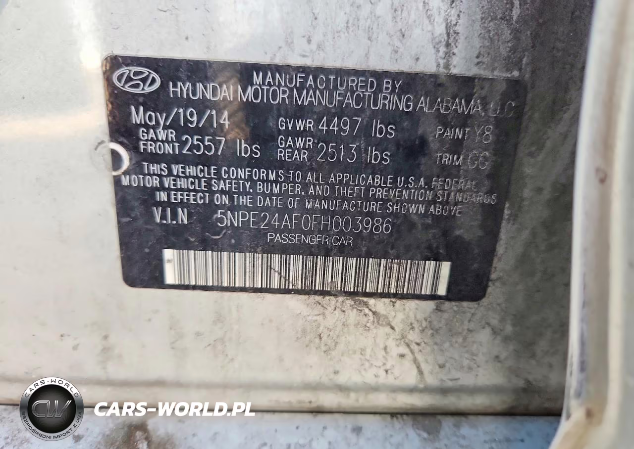 2015 Hyundai Sonata Se VIN:5NPE24AF0FH003986 - 12