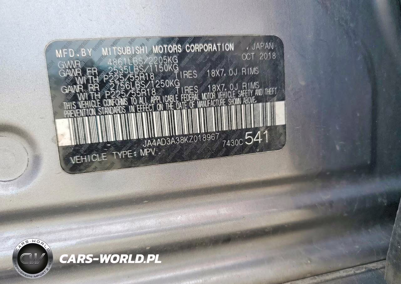 2019 Mitsubishi Outlander Se VIN:JA4AD3A38KZ018967 - 13
