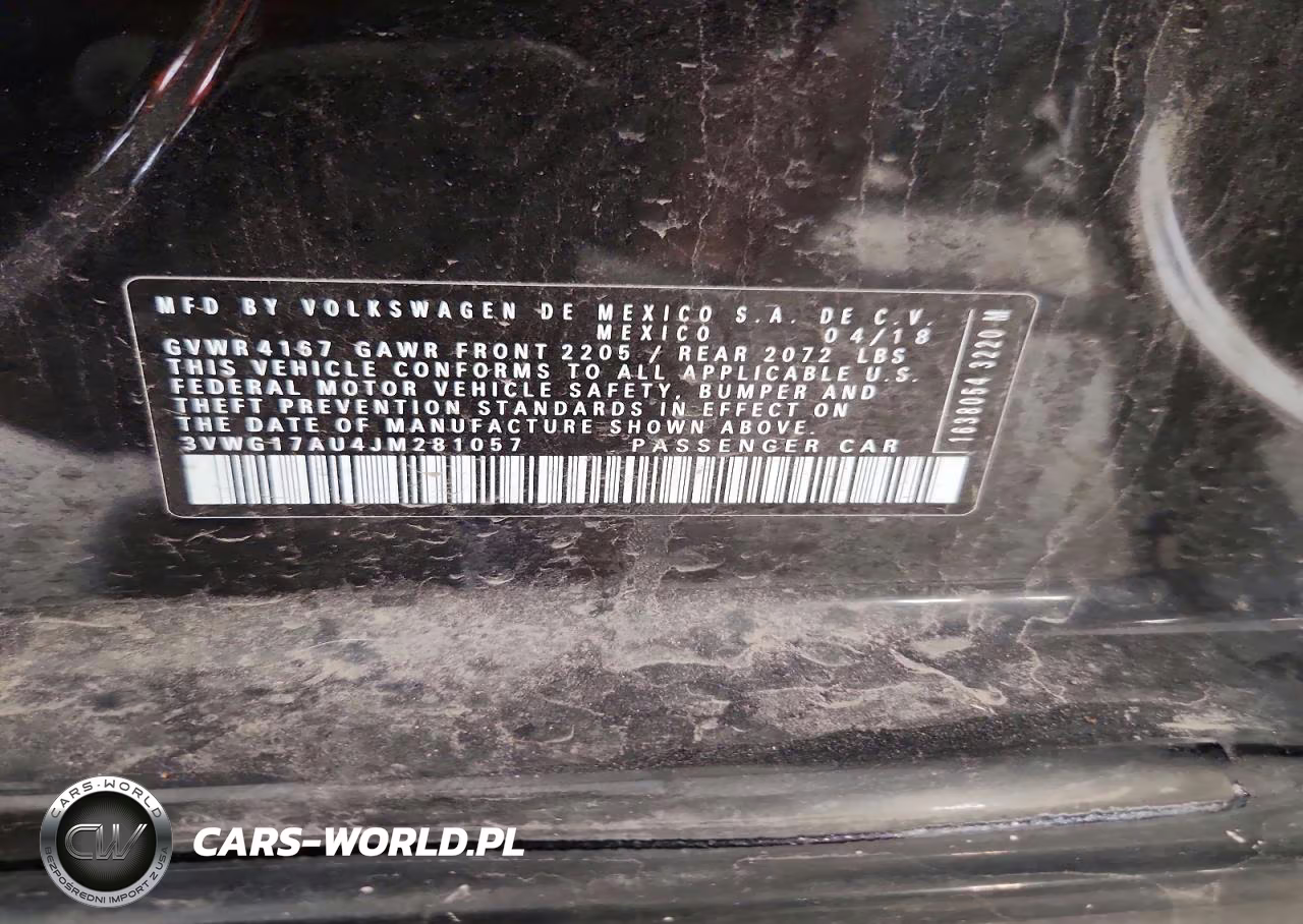 2018 Volkswagen Golf S VIN:3VWG17AU4JM281057 - 12