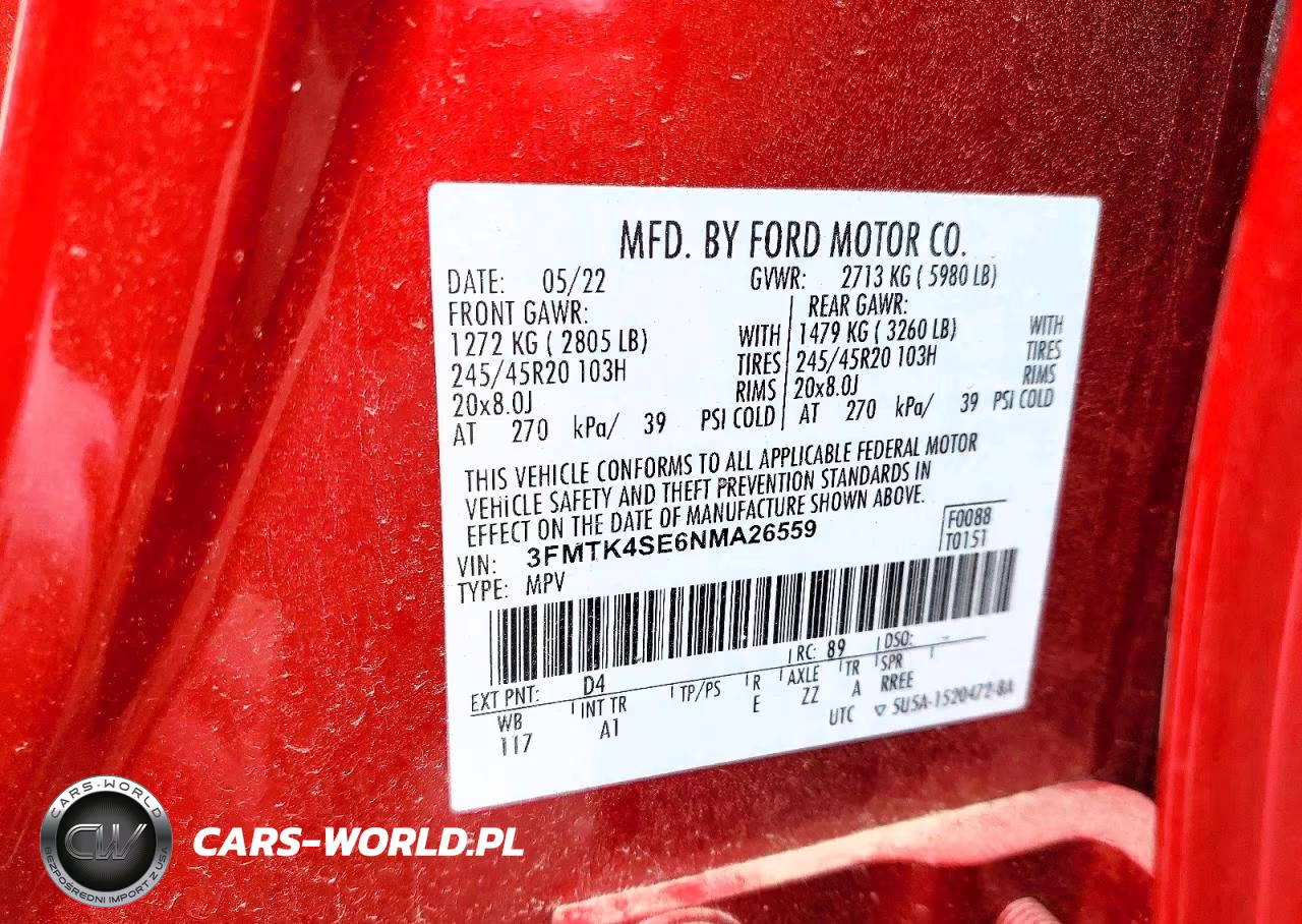2022 Ford Mustang Mach-E Gt VIN:3FMTK4SE6NMA26559 - 12