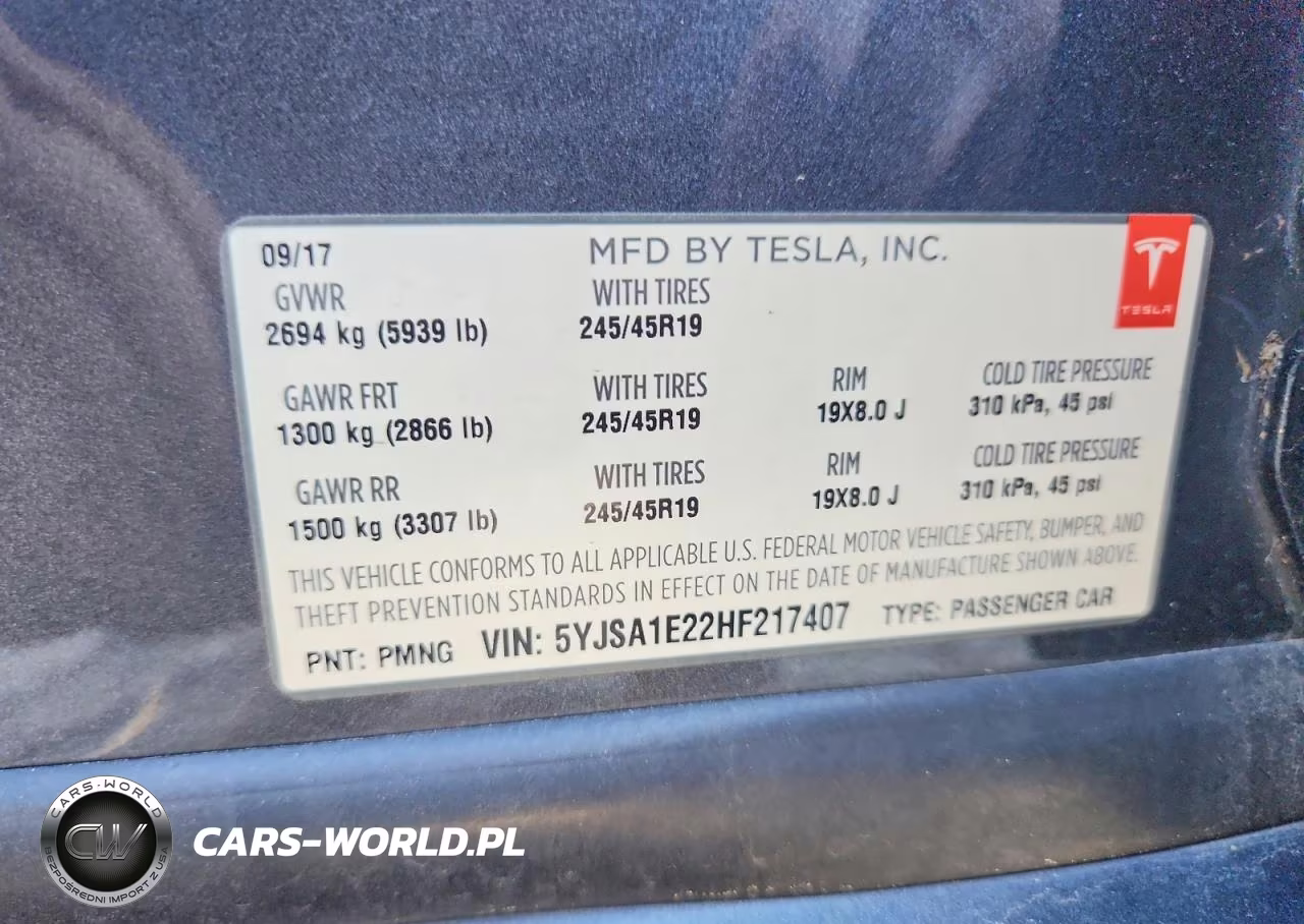 2017 Tesla Model S VIN:5YJSA1E22HF217407 - 12