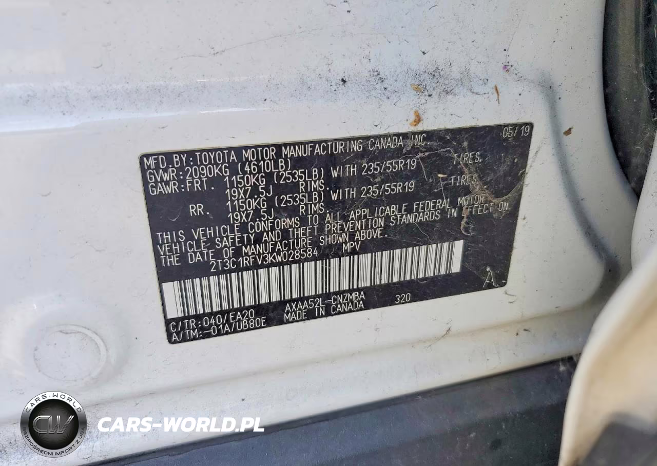 2019 Toyota Rav4 Xle Premium VIN:2T3C1RFV3KW028584 - 14