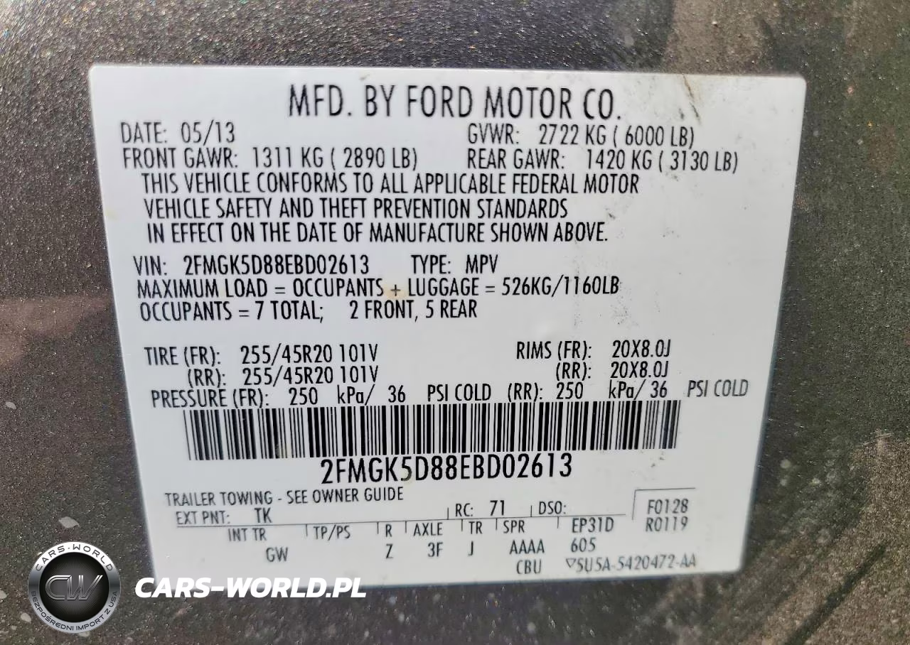 2014 Ford Flex Limited VIN:2FMGK5D88EBD02613 - 13