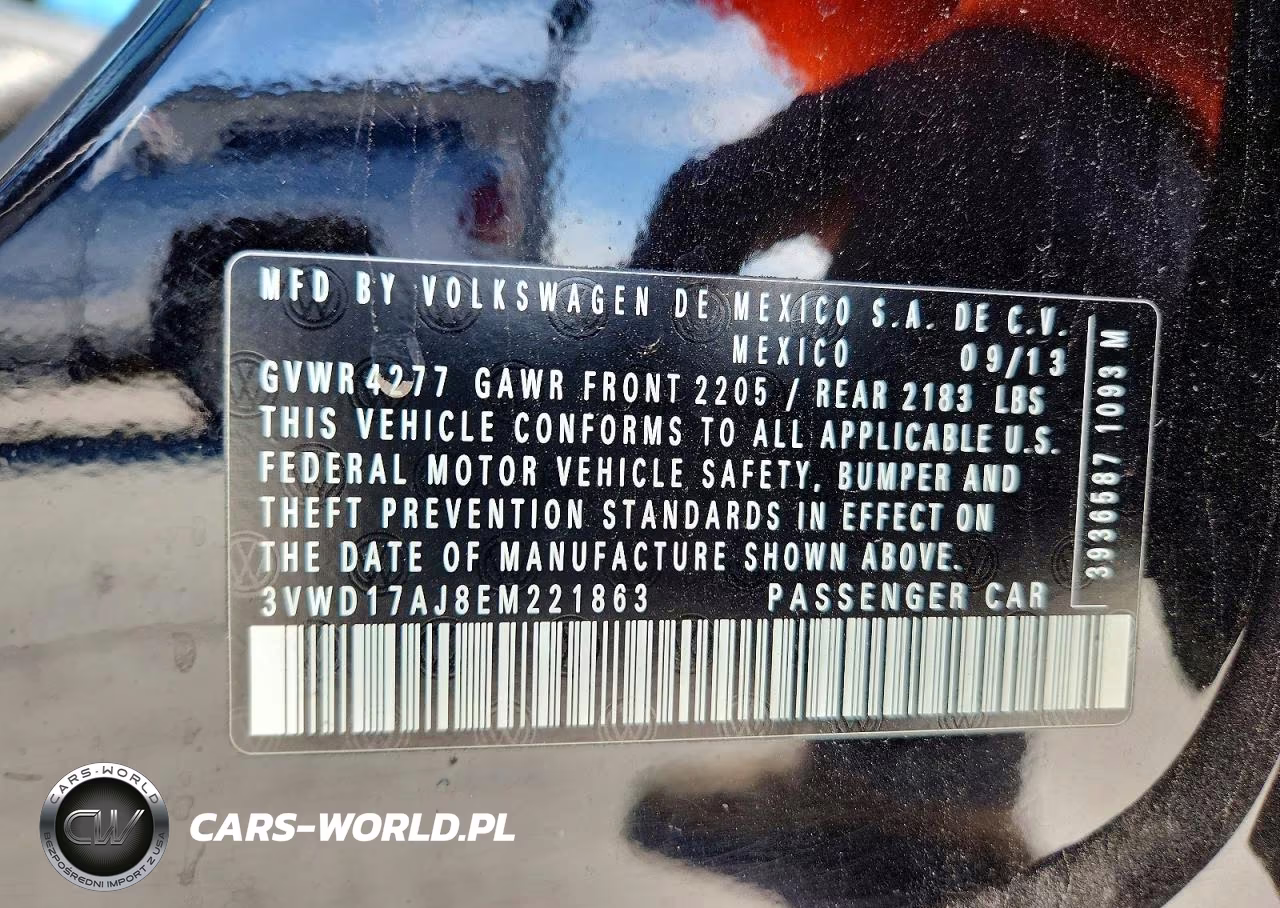 VOLKSWAGEN JETTA SE VIN:3VWD17AJ8EM221863 - 13