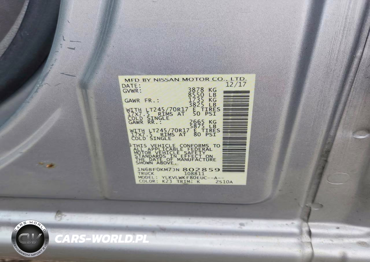 2018 Nissan Nv 1500 S VIN:1N6BF0KM7JN802859 - 13