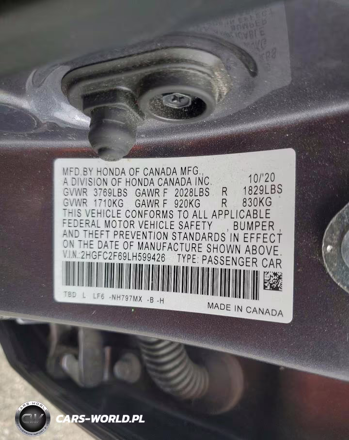 2020 Honda Civic Lx VIN:2HGFC2F69LH599426 - 12