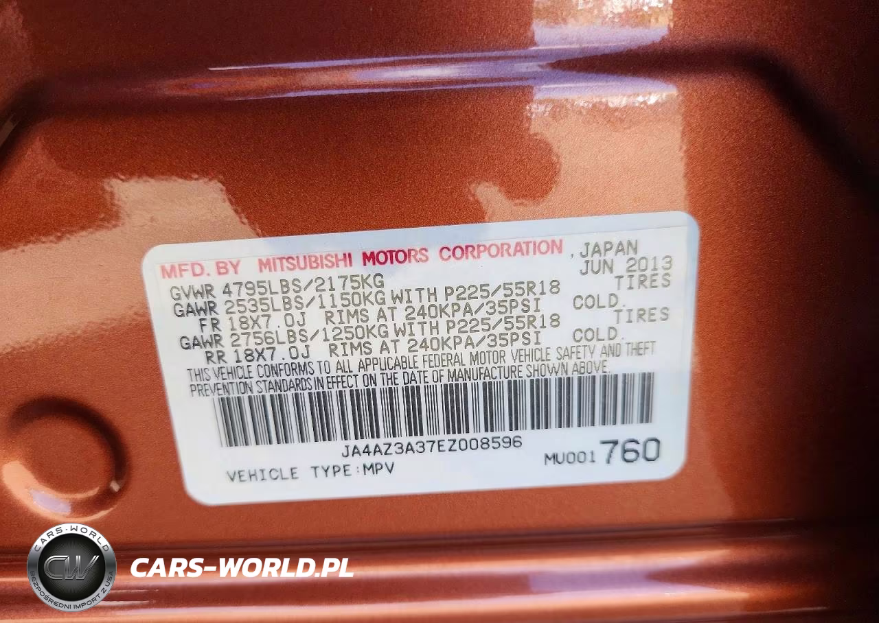 2014 Mitsubishi Outlander Se VIN:JA4AZ3A37EZ008596 - 13