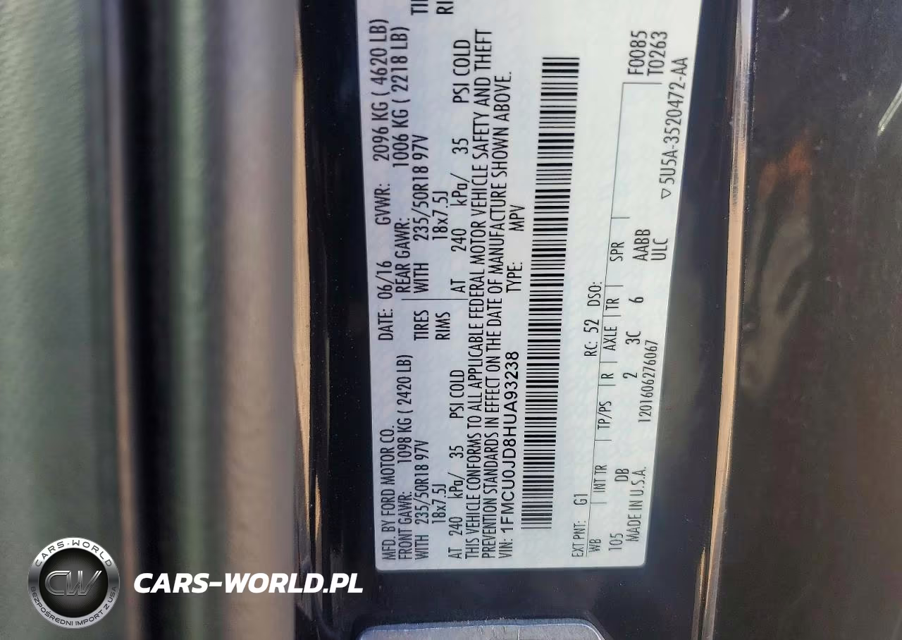 2017 Ford Escape Titanium VIN:1FMCU0JD8HUA93238 - 13