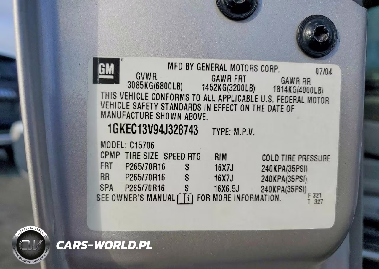 2004 GMC Yukon VIN:1GKEC13V94J328743 - 13