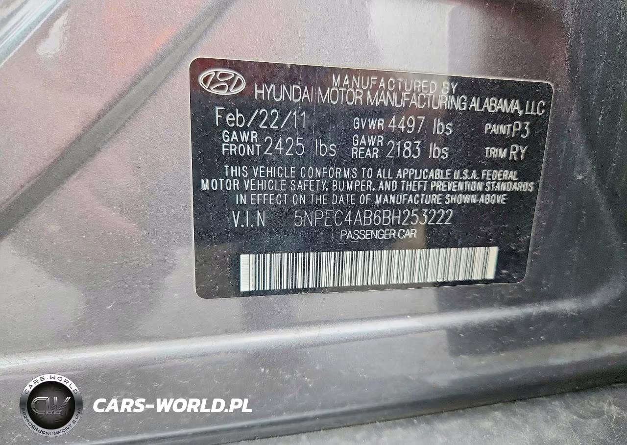 2011 Hyundai Sonata Limited 2.0T VIN:5NPEC4AB6BH253222 - 12
