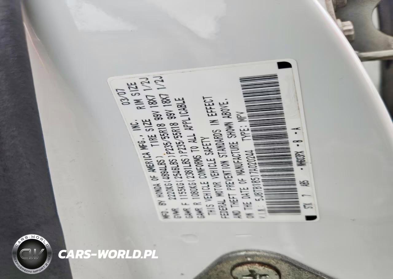 2007 Acura Rdx Technology VIN:5J8TB18517A020244 - 13