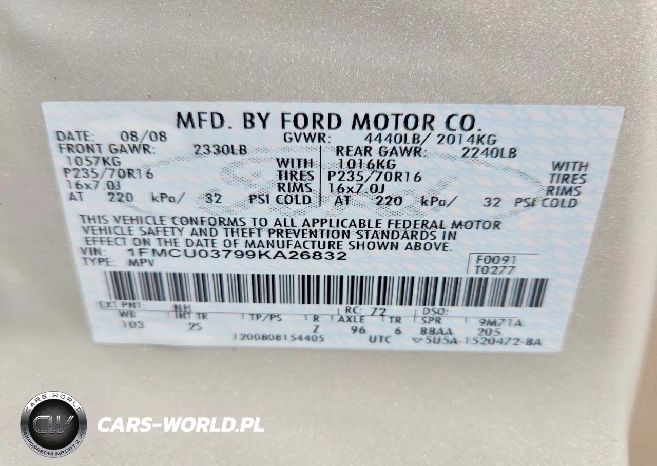 2009 Ford Escape Xlt VIN:1FMCU03799KA26832 - 12