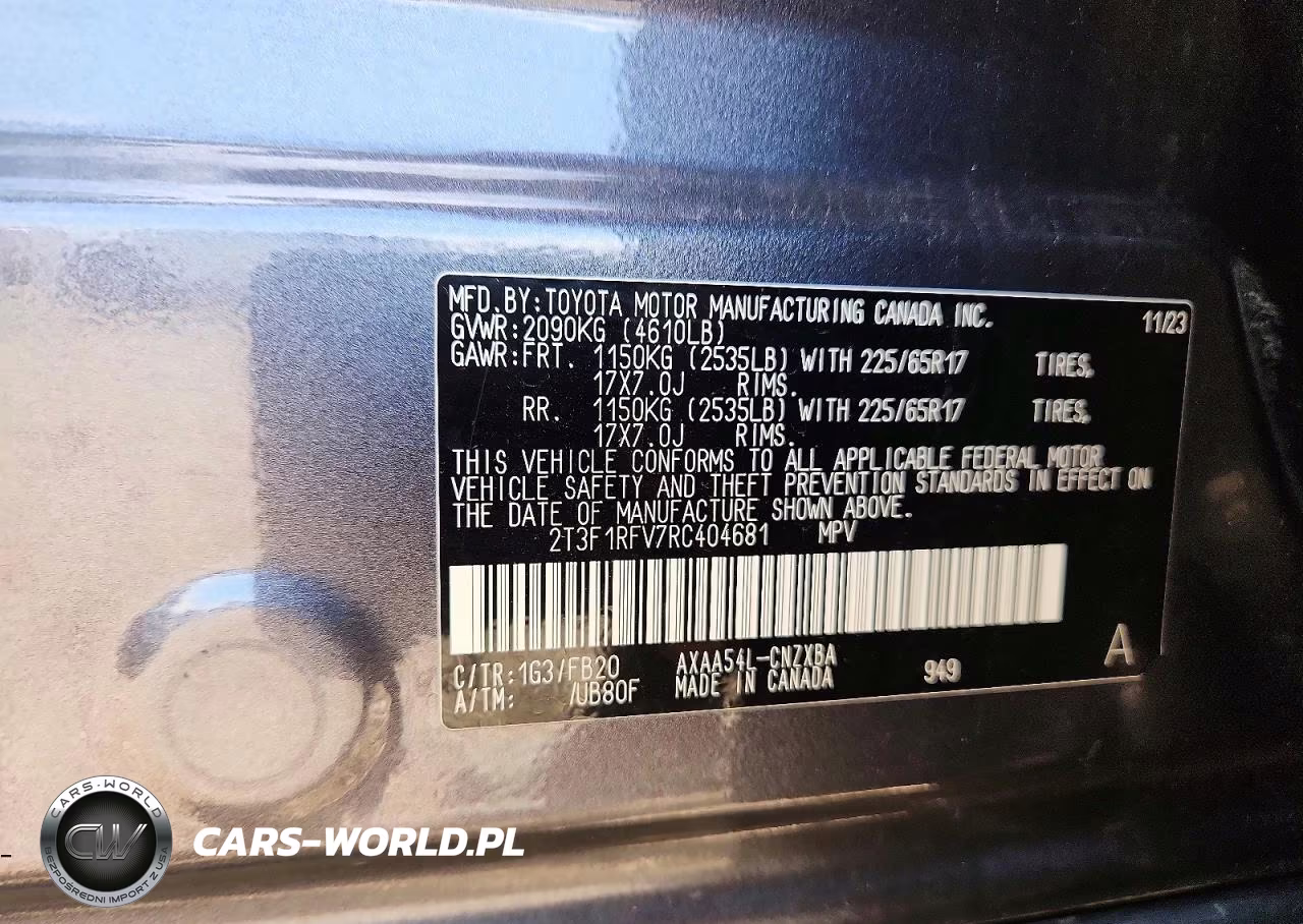 2024 Toyota Rav4 Le VIN:2T3F1RFV7RC404681 - 13
