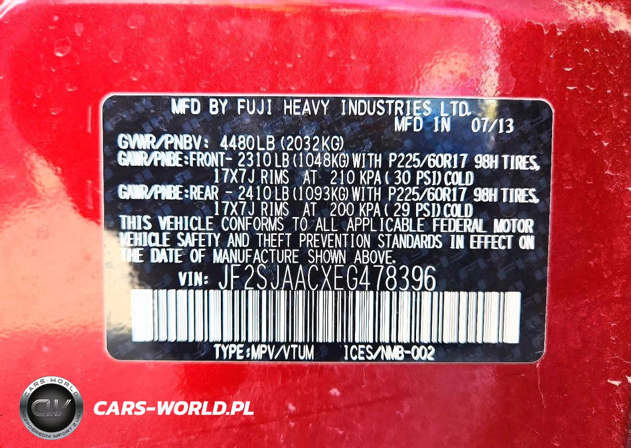 2014 Subaru Forester 2.5I VIN:JF2SJAACXEG478396 - 14