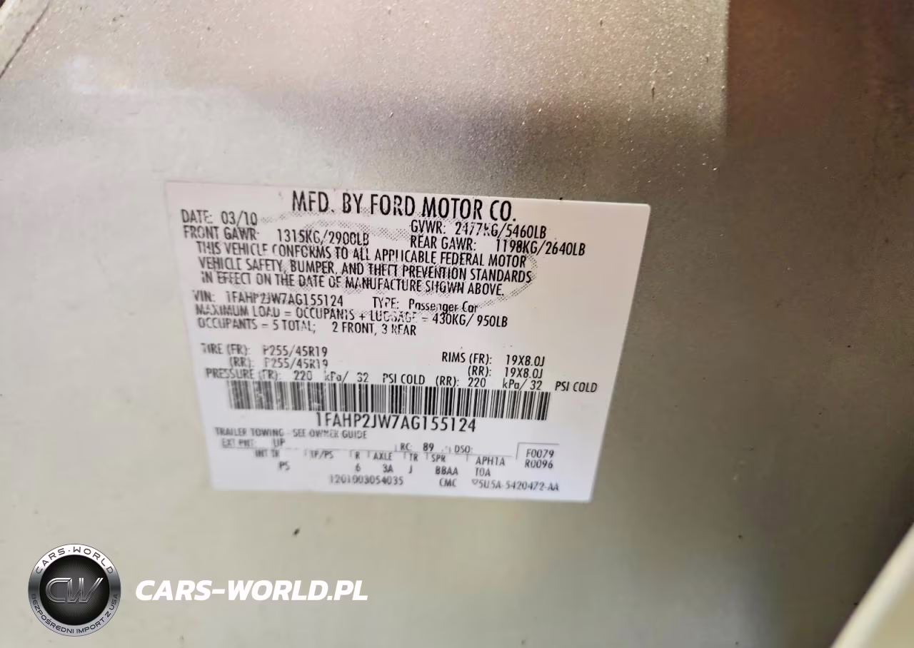 2010 Ford Taurus Limited VIN:1FAHP2JW7AG155124 - 12