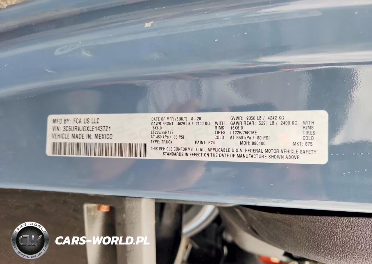 2020 Ram Promaster 3500 Delivery Van VIN:3C6URVJGXLE143721 - 13