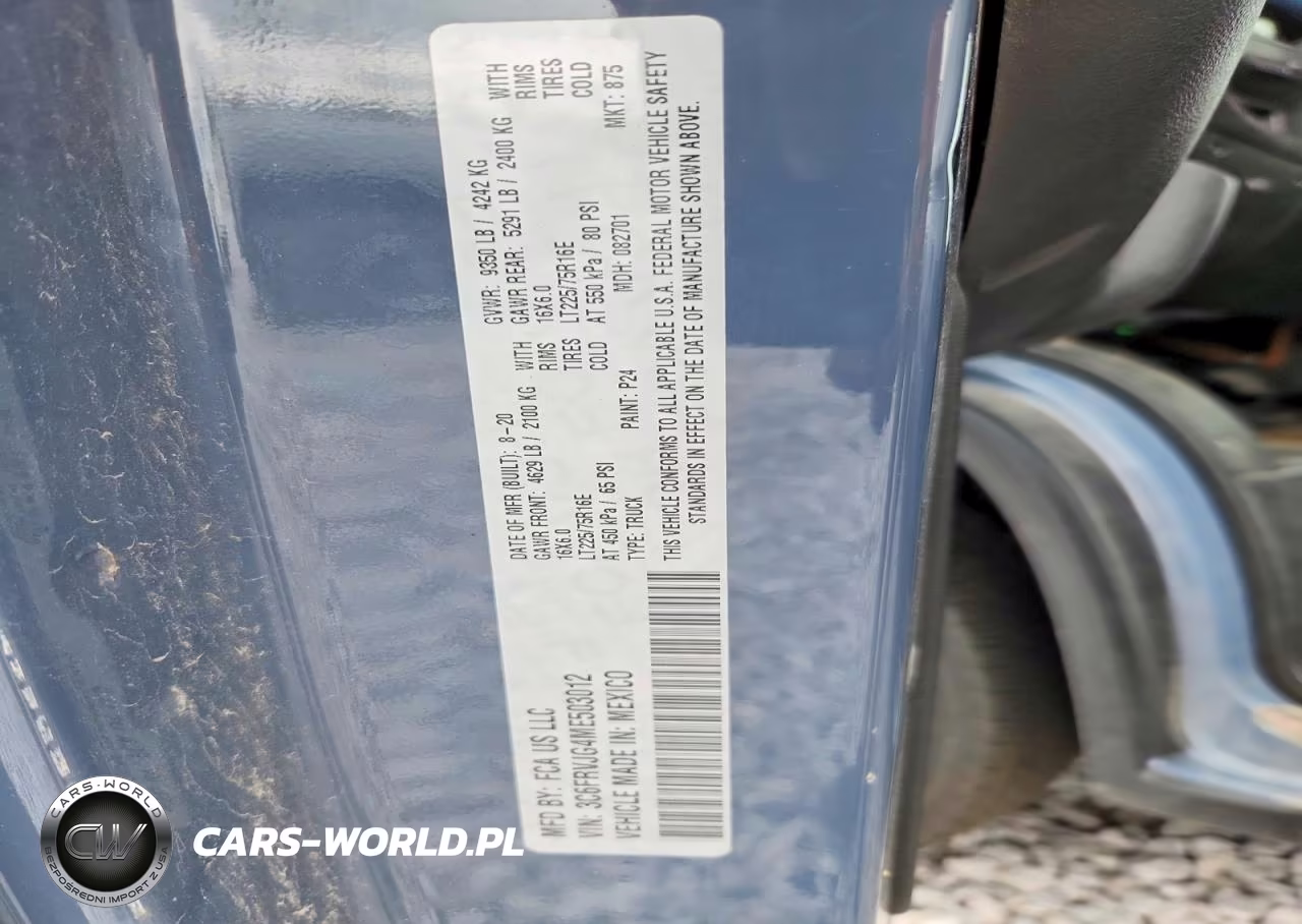2021 Ram Promaster 3500 Delivery Van VIN:3C6FRVJG4ME503012 - 10
