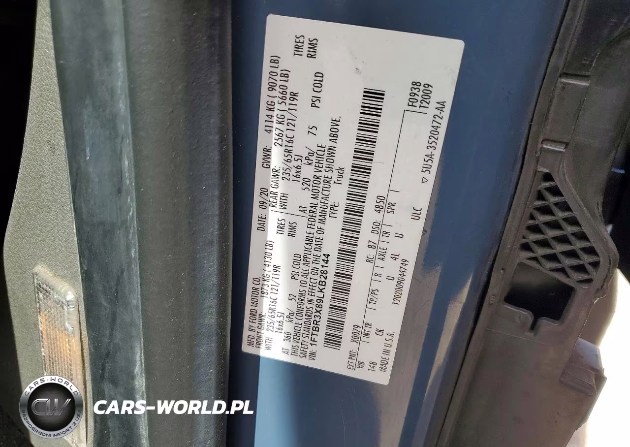 2020 Ford Transit T-250 VIN:1FTBR3X89LKB28144 - 13